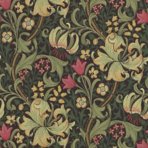 William Morris Golden Lily Charcoal/Olive