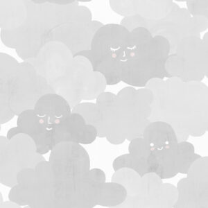Tapetti Happy Clouds, graphite